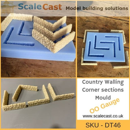 DT46 Country Walling Corners - Model Railway Scenery Mould