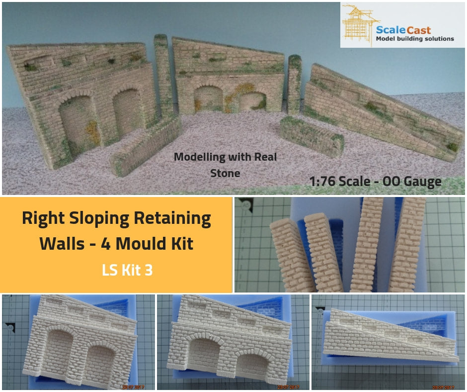 Lineside Stone Right Sloping Kit LS-K03 - For Model Railways