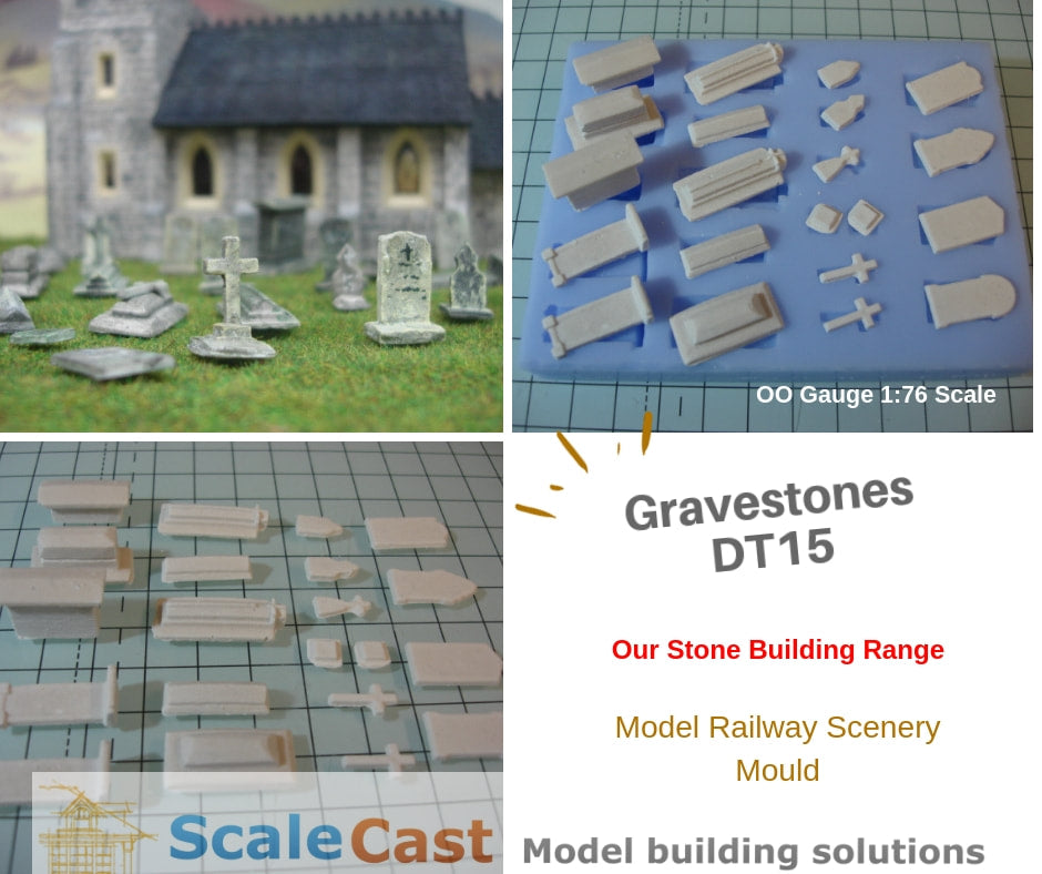 DT15 Model Railway Gravestones Mould OO Gauge