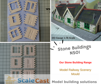 Stone Buildings NS01 Mould - Model Railway Scenery OO Gauge