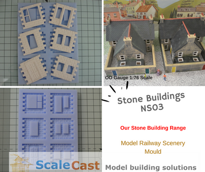 Stone Buildings NS03 Mould - Model Railway Scenery OO Gauge