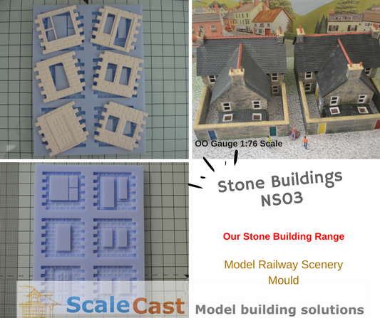 Stone Buildings NS03 Mould - Model Railway Scenery OO Gauge